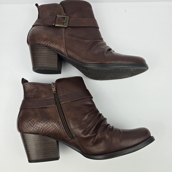 Baretraps Rebel Block Heel Booties Brown Womens Size 10 Boots Shoes - Picture 6 of 12